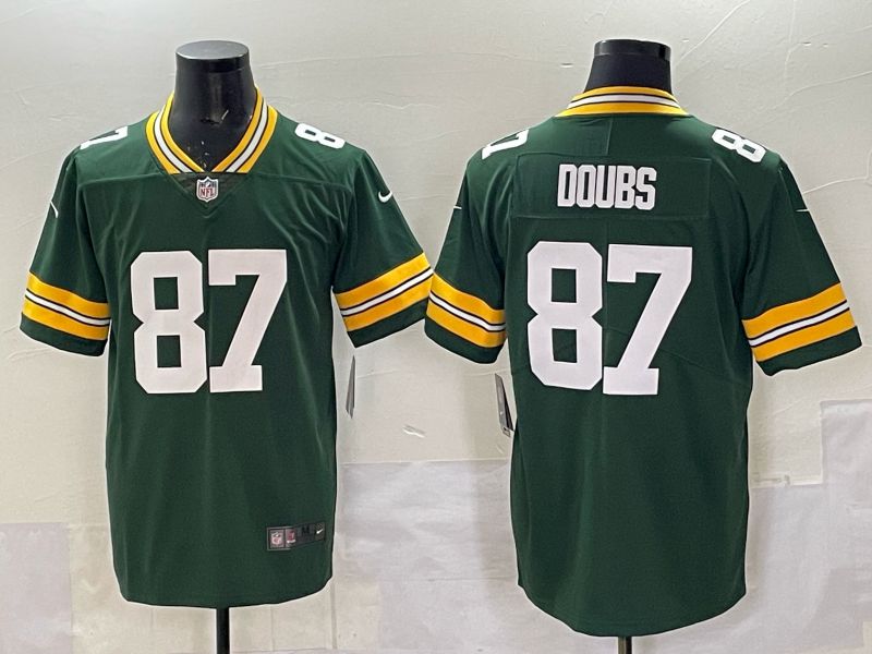 Men 2025 Nike Green Bay Packers 87 Doubs Green Limited NFL Jersey style 01